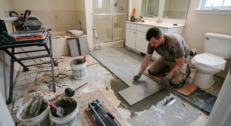 Bathroom Floor Replacement in Alpharetta, GA